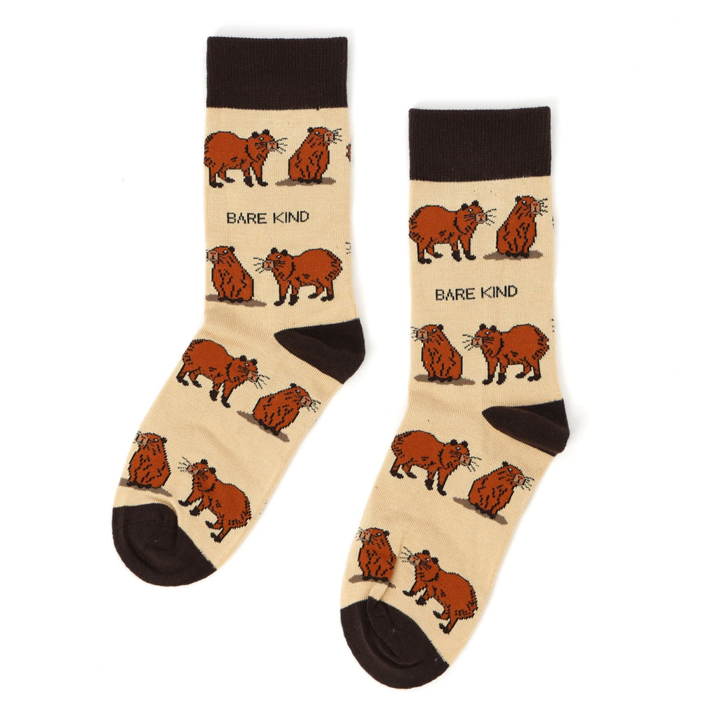 Save the Capybara Bamboo Socks in Brown