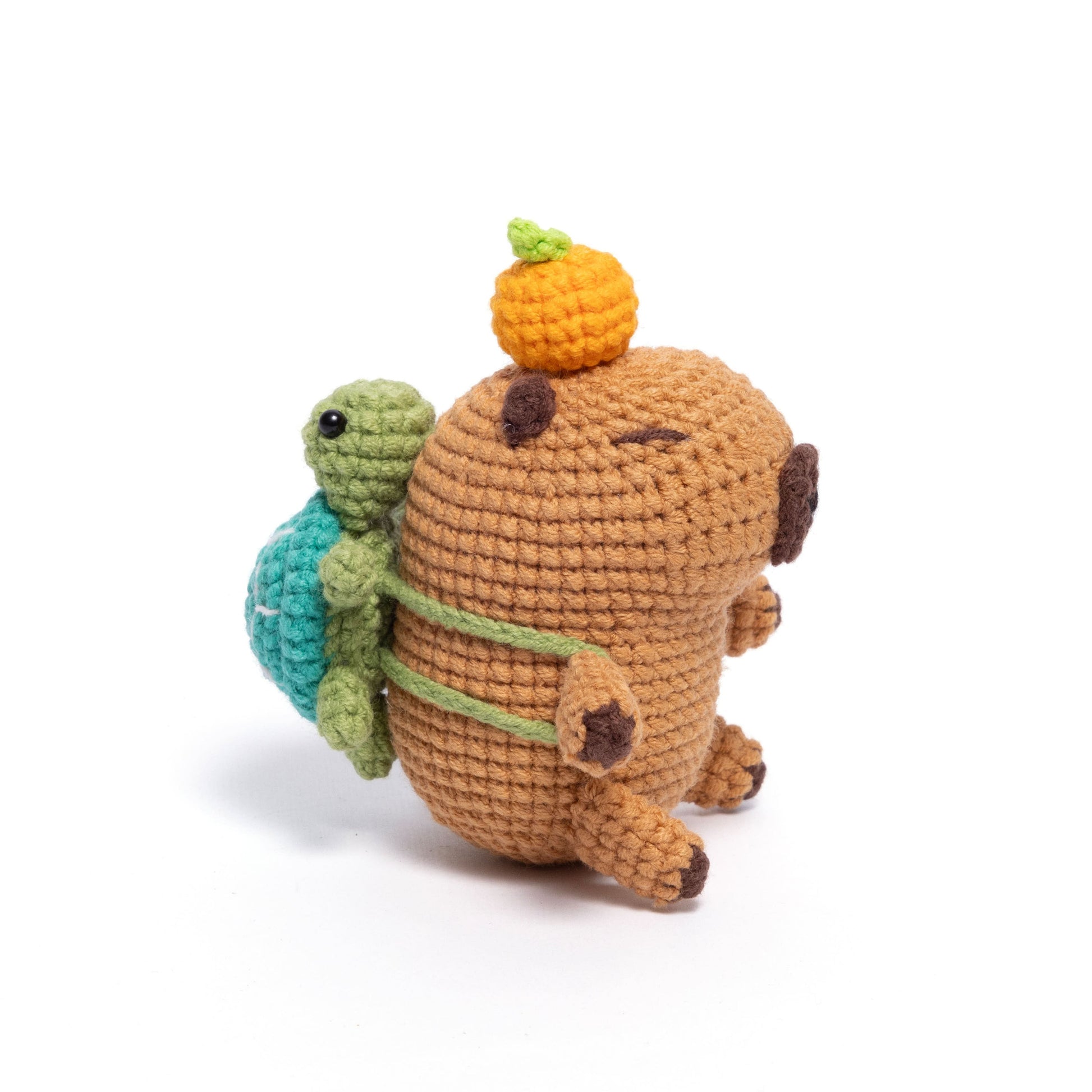 Capybara with Green Turtle Plush Toy