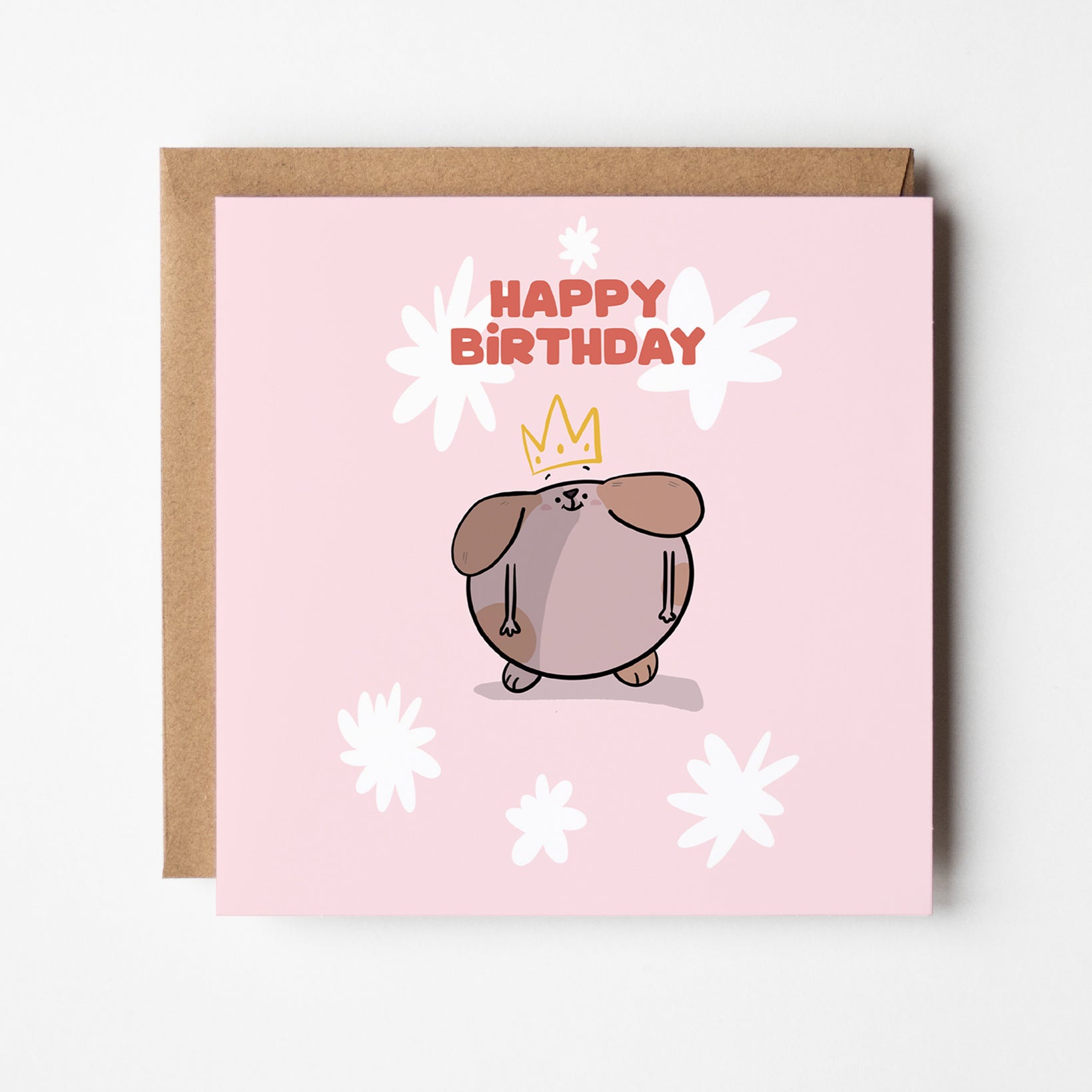 Happy Birthday Queen Card with Crown Dog