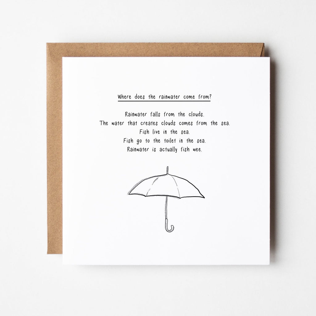 Where Does Rain Come From Funny Science Card