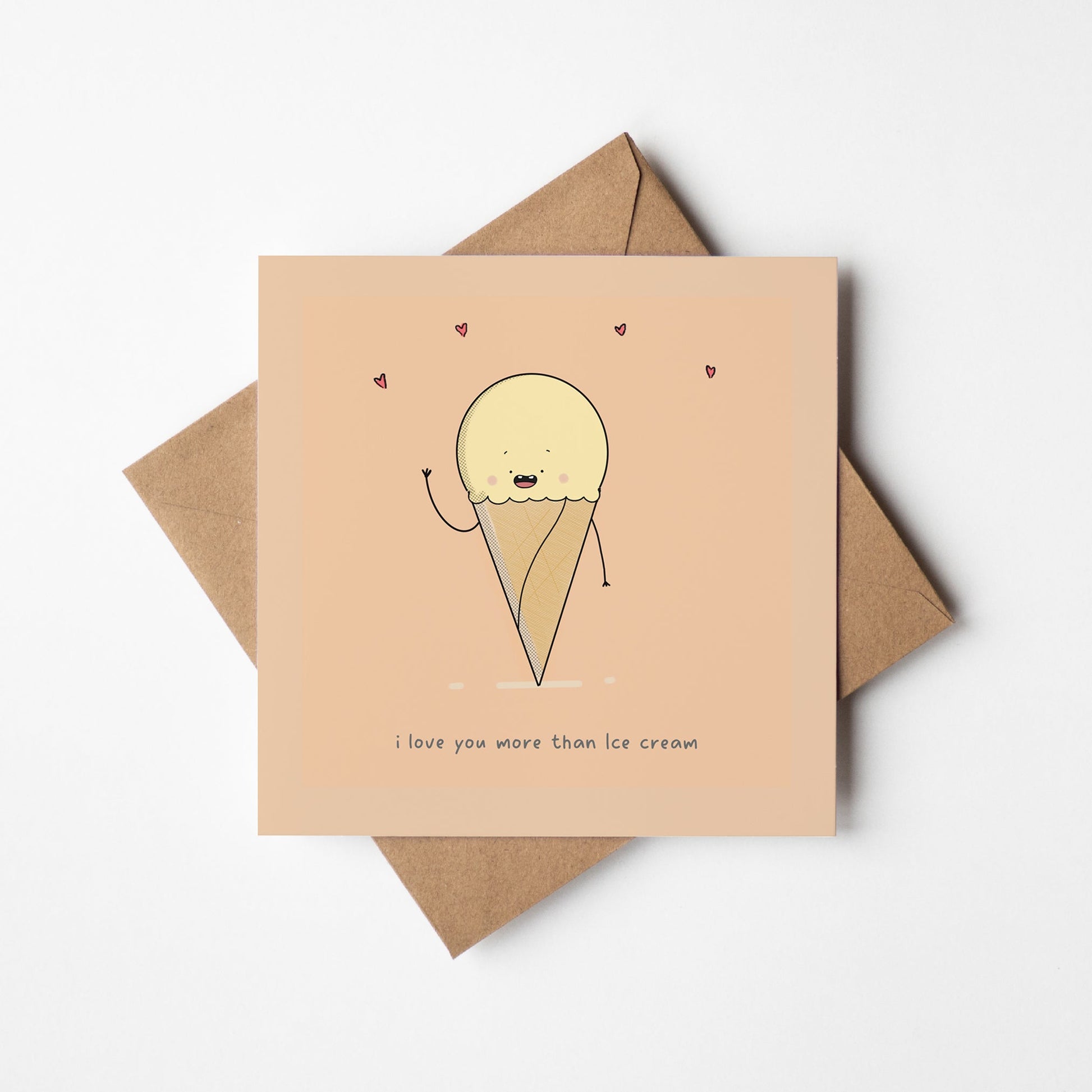 I Love You More Than Ice Cream Funny Love Card