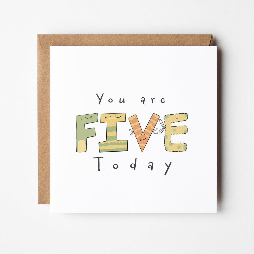 You Are 5 Today Fun Milestone Card for Kids