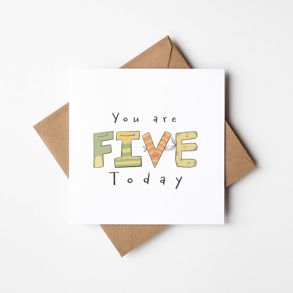 You Are 5 Today Fun Milestone Card for Kids