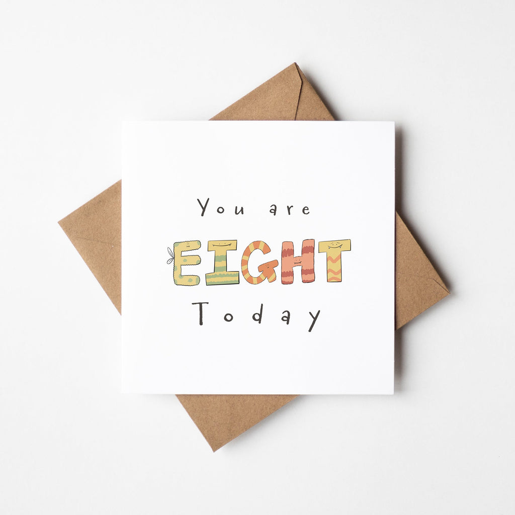 You Are 8 Today Monster Birthday Card