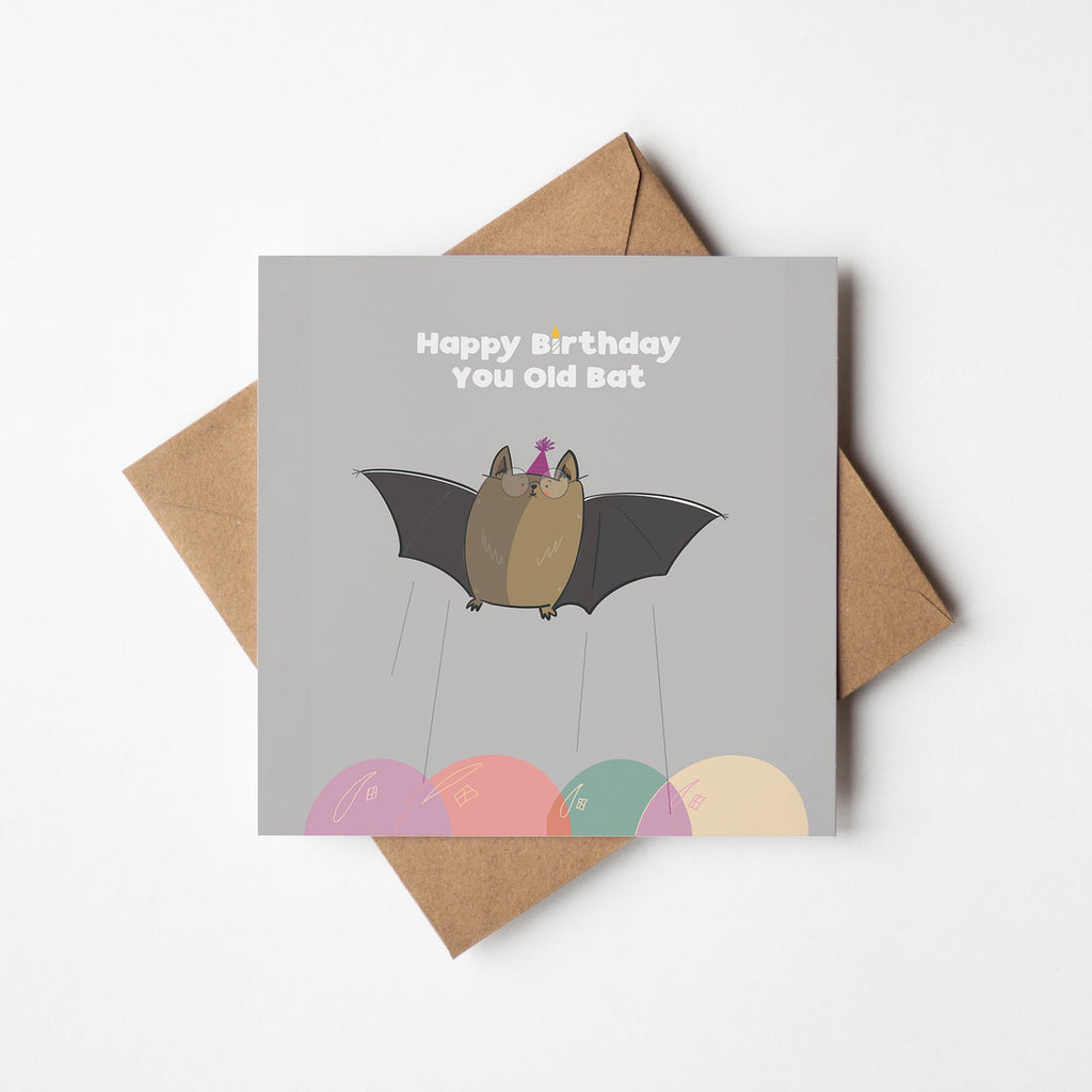 Happy Birthday You Old Bat Card Funny Greeting Card