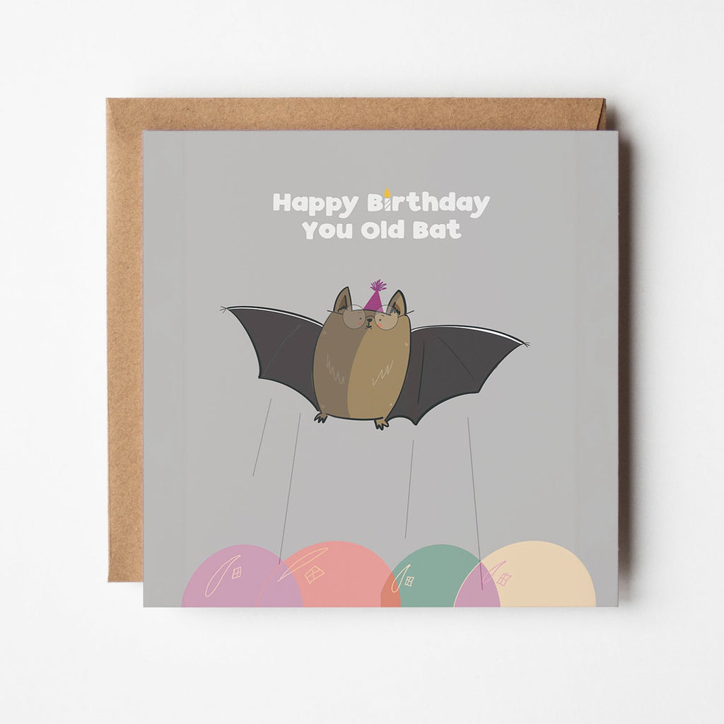 Happy Birthday You Old Bat Card Funny Greeting Card