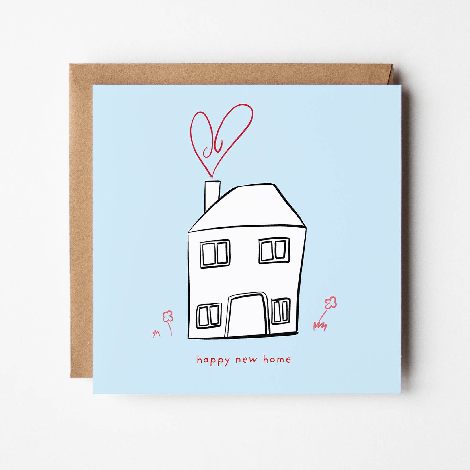 Happy New Home Greeting Card with Kawaii Design