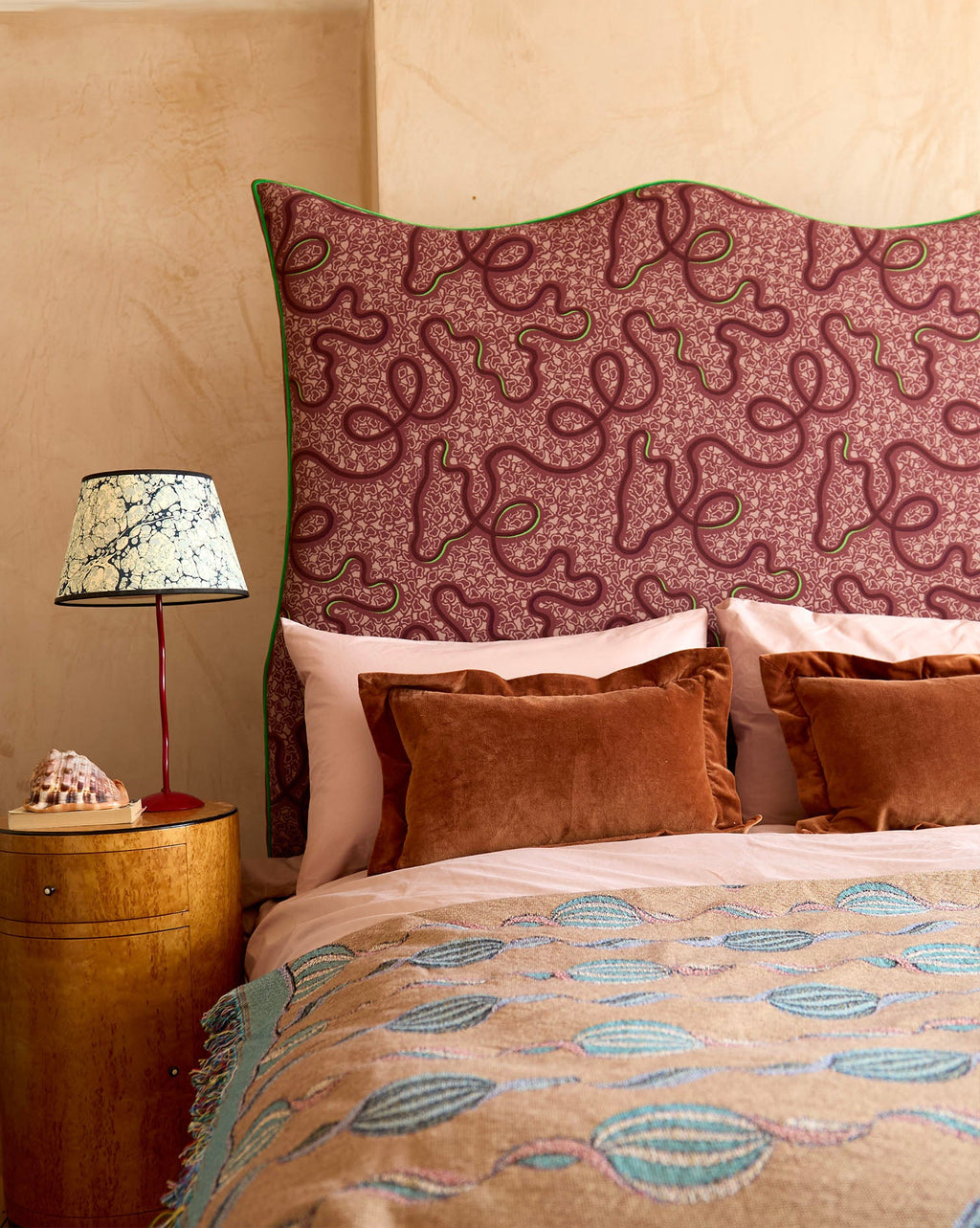 Bespoke Upholstered Headboard with Micaela Sharp Design