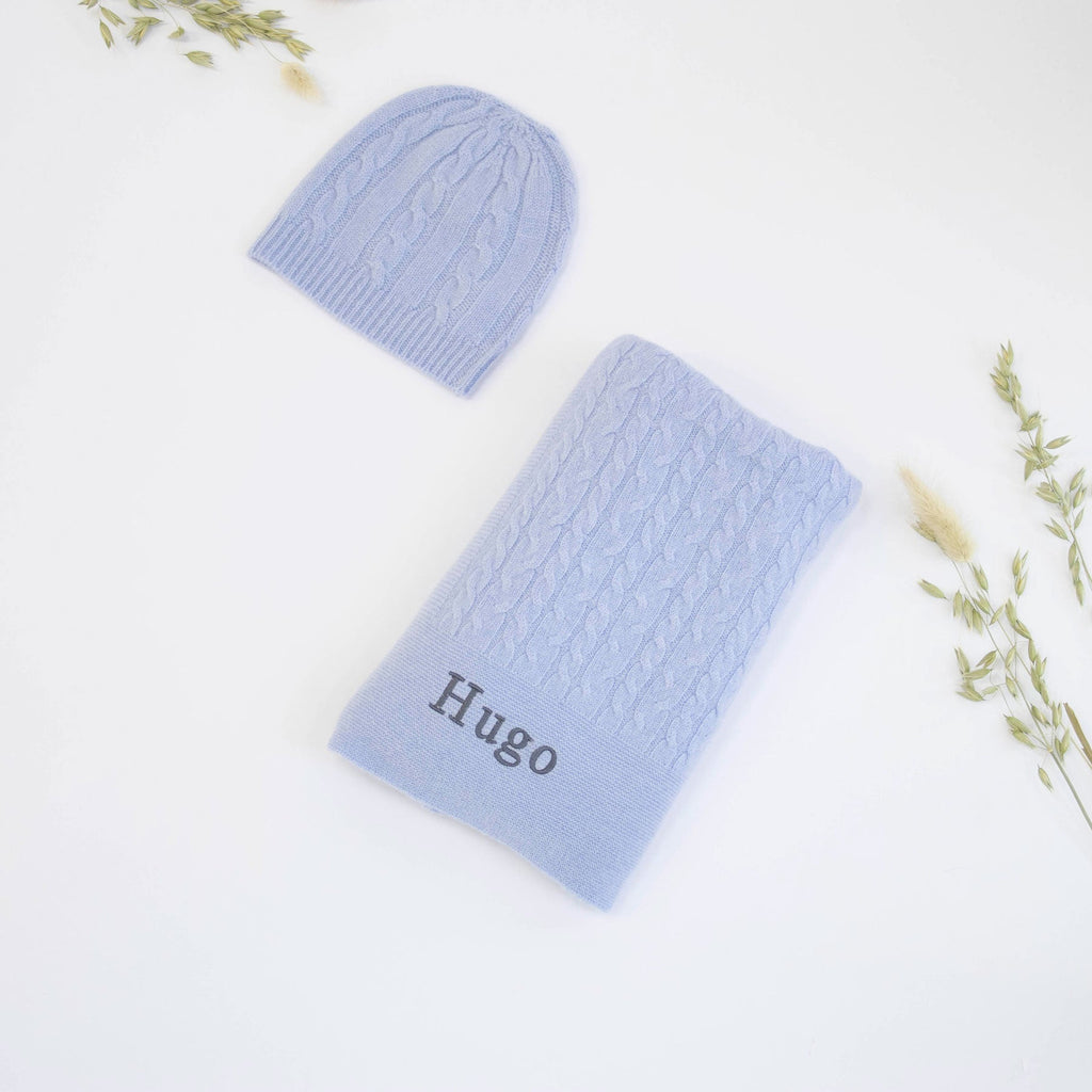 Classic Cashmere Baby Gift Set in Cornflower Blue