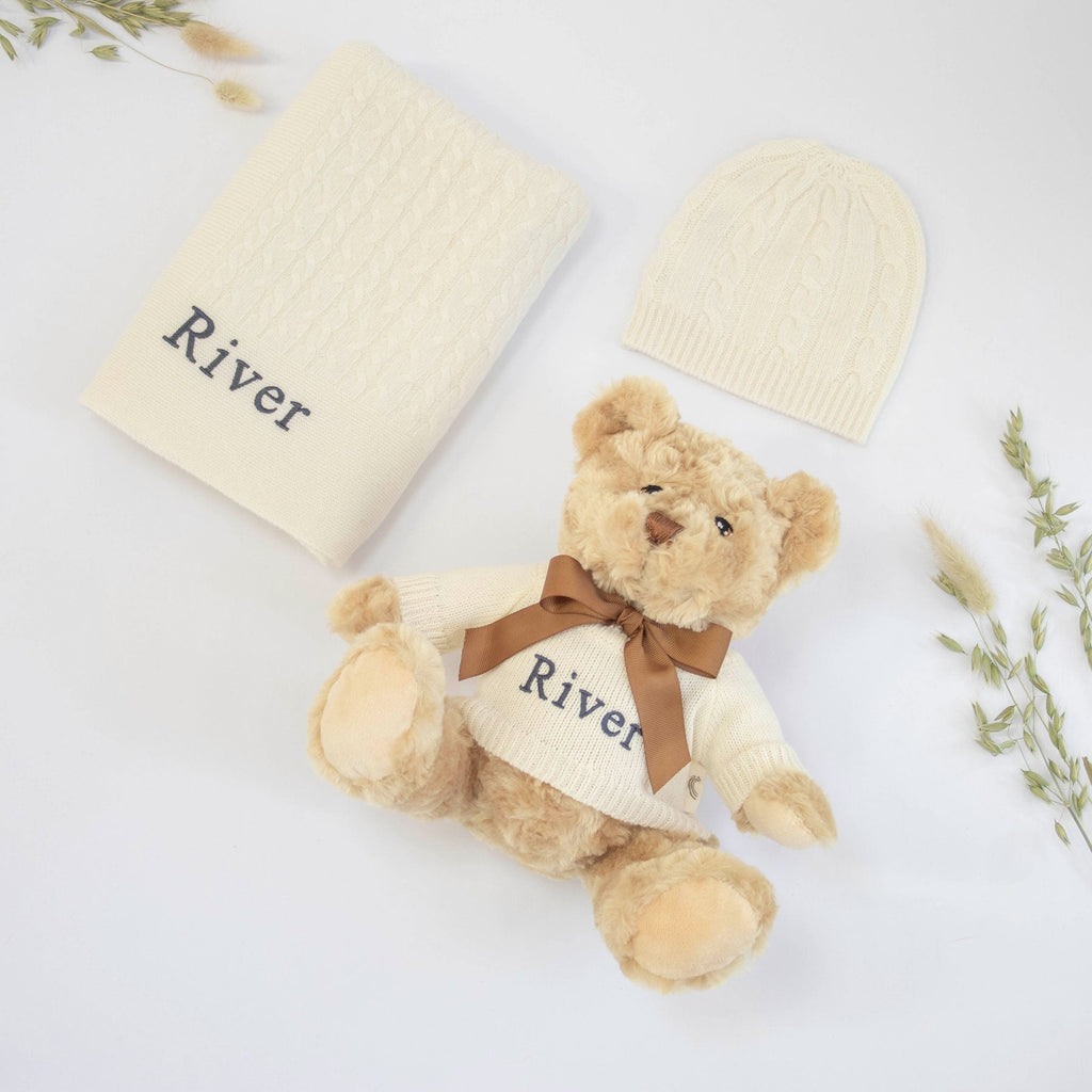 Cashmere and Teddy Gift Set in Ivory