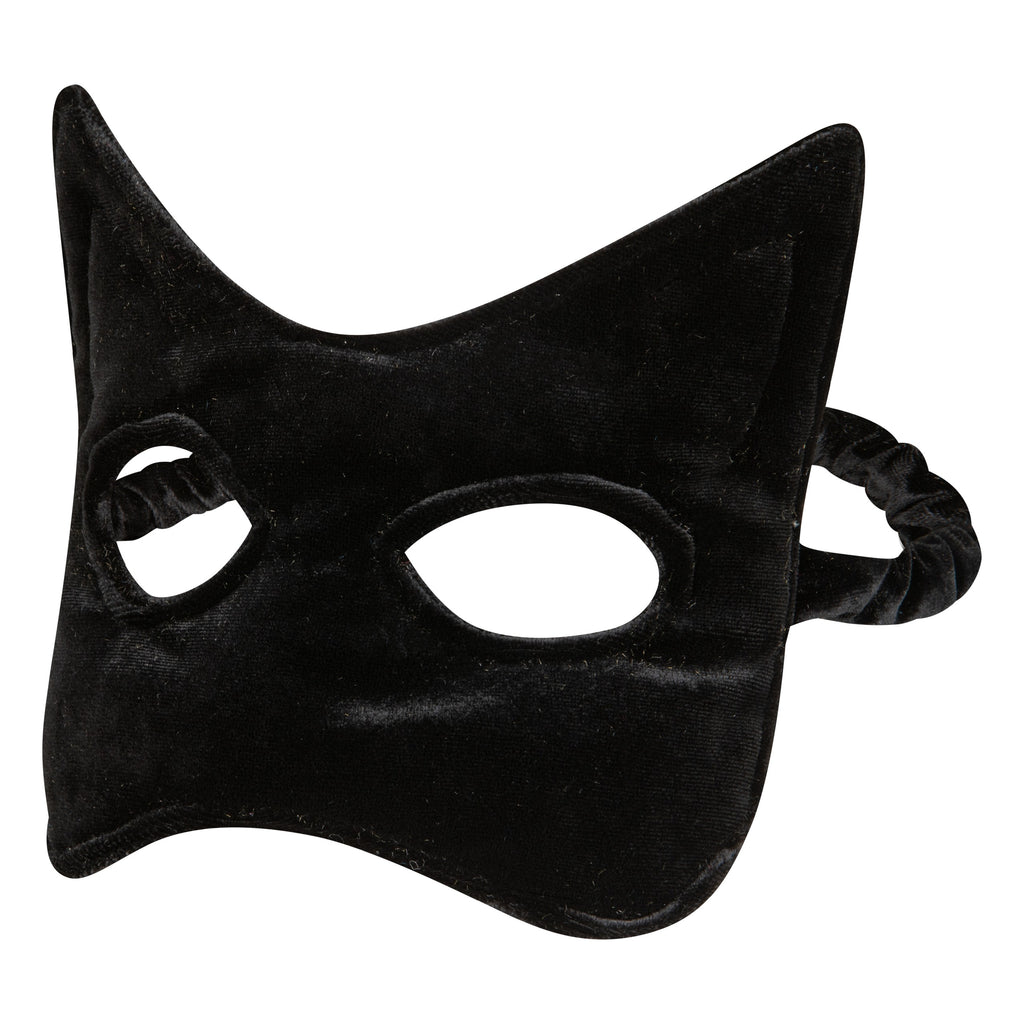 bold black glittery cat mask for kids with sequins, perfect for halloween or dress-up play