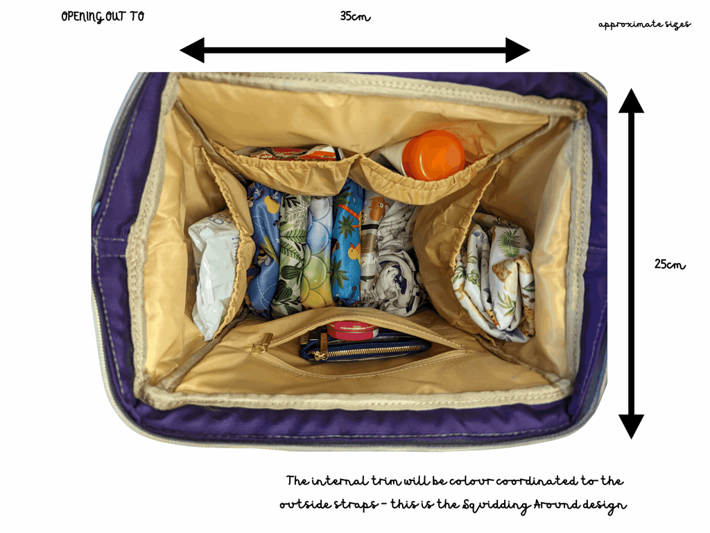 Cats and Kittens Baby Changing Bag in Purple and Lilac