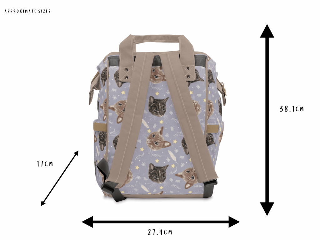 Cats and Kittens Baby Changing Bag in Purple and Lilac