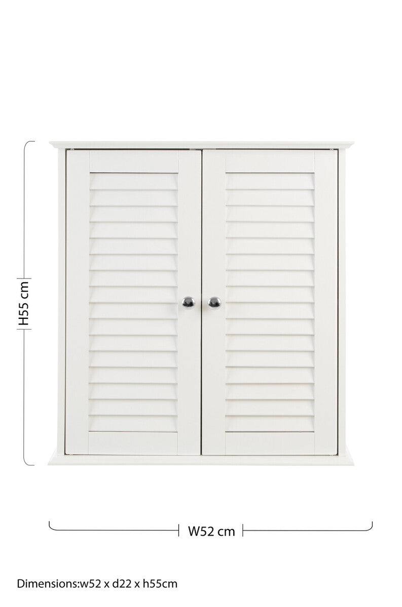 White Wood 2 Door Wall Cabinet