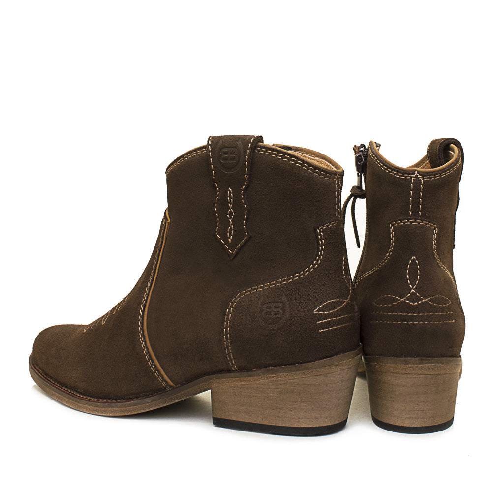 Brown Cowboy Boots in Soft Suede