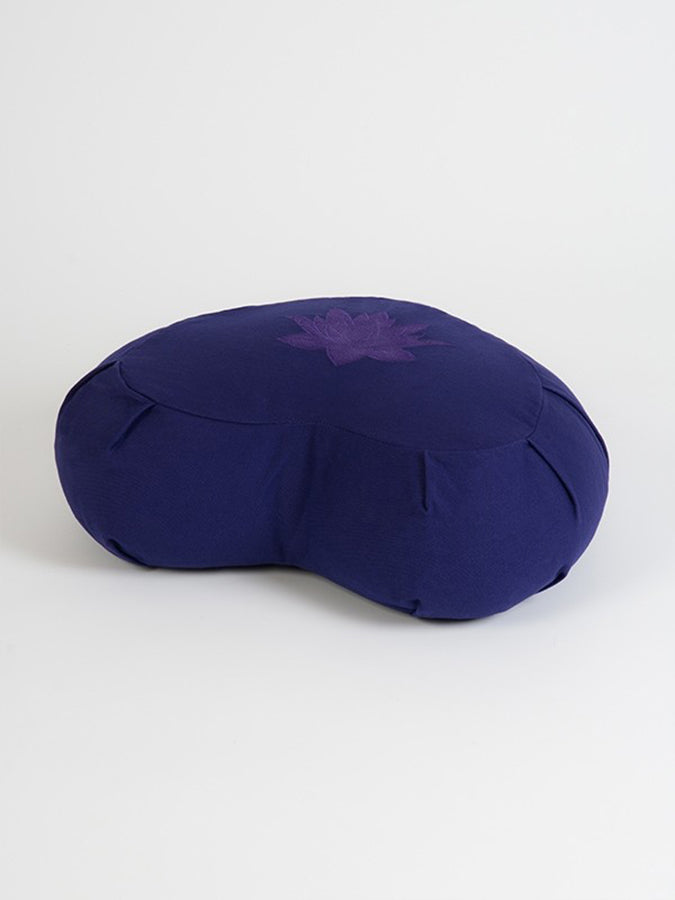 Organic Cotton Crescent Lotus Zafu Buckwheat Meditation Cushion