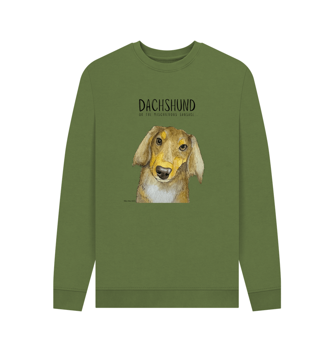 Long Haired Hot Dog Sweatshirt for Dachshund Lovers