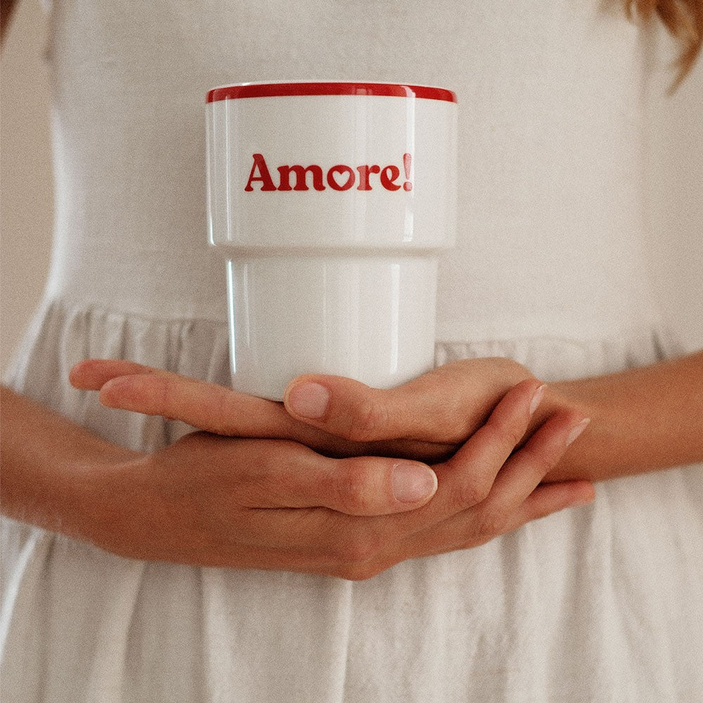 bold amore ceramic mug showcasing its elegant sicilian design and 300ml capacity