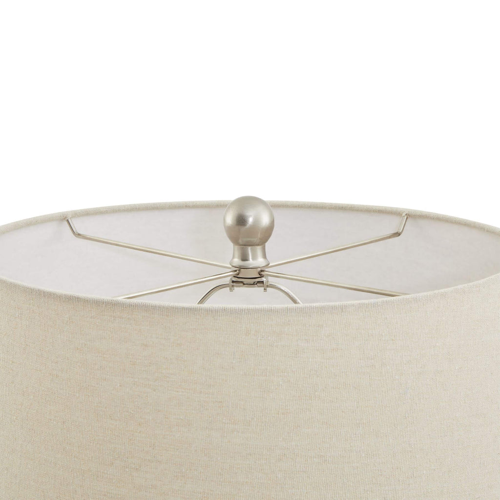 Handcrafted white ceramic lattice table lamp with linen shade for ambient lighting in modern or traditional decor. by RoomLondon at brixbailey.com