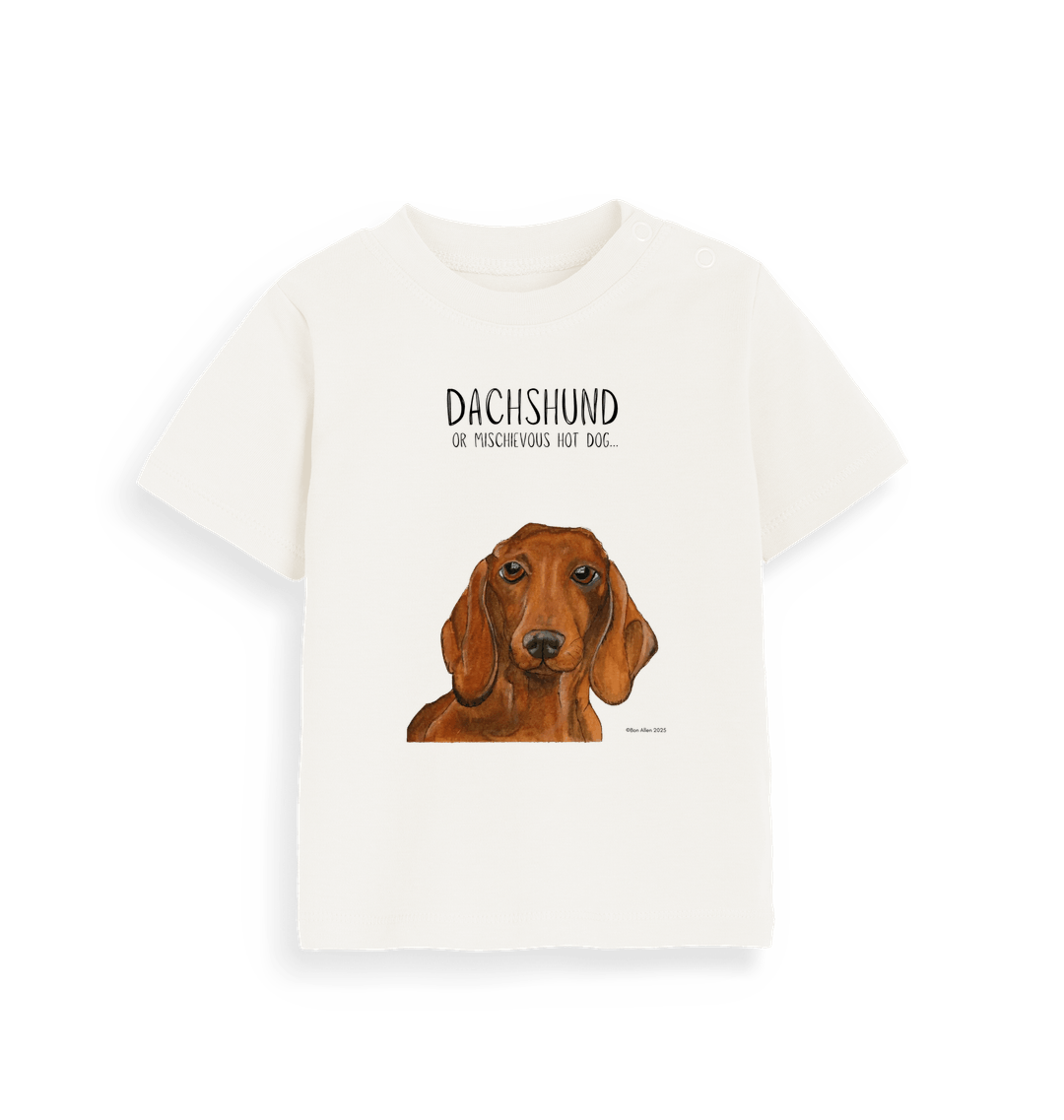 Mischievous Red Dachshund Baby Tee