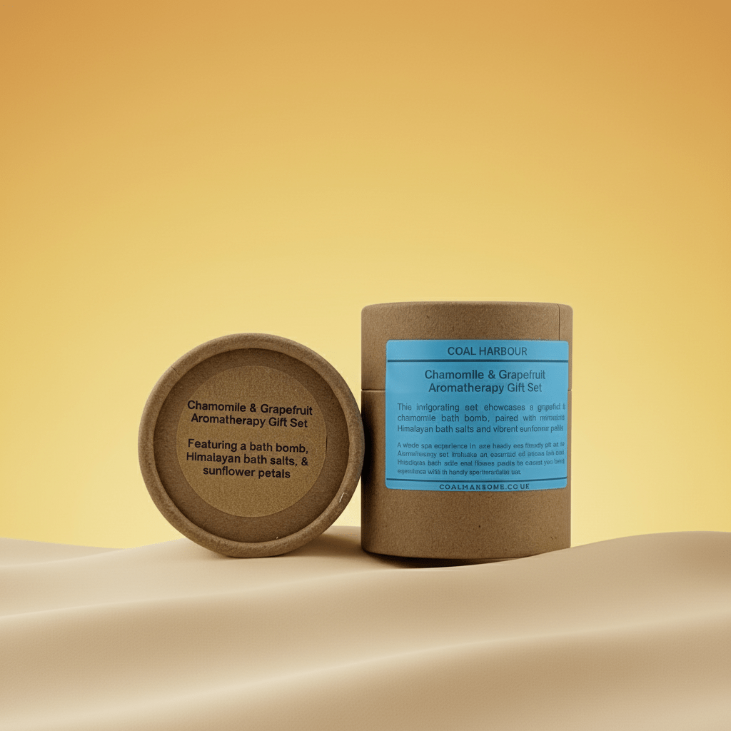 Chamomile and Grapefruit Bath Bomb Gift Set with Himalayan Salt