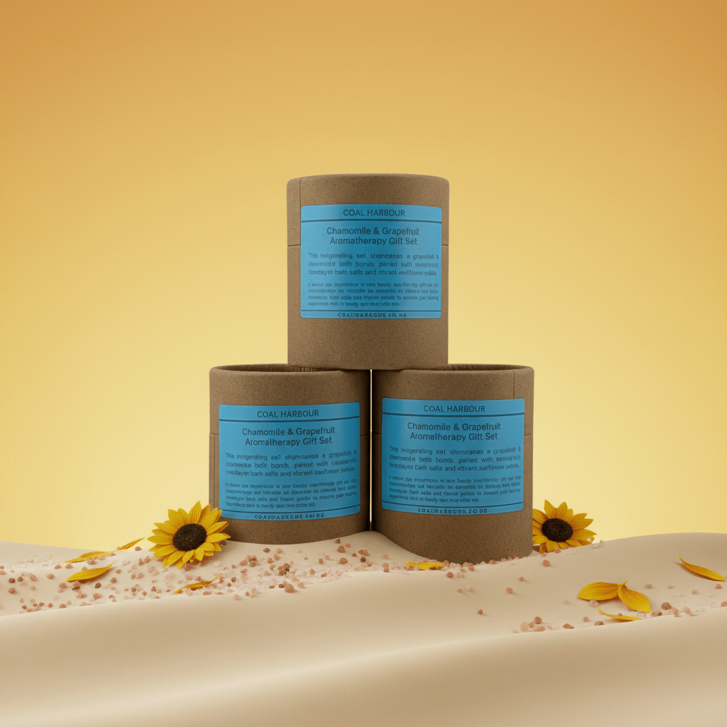 Chamomile and Grapefruit Bath Bomb Gift Set with Himalayan Salt