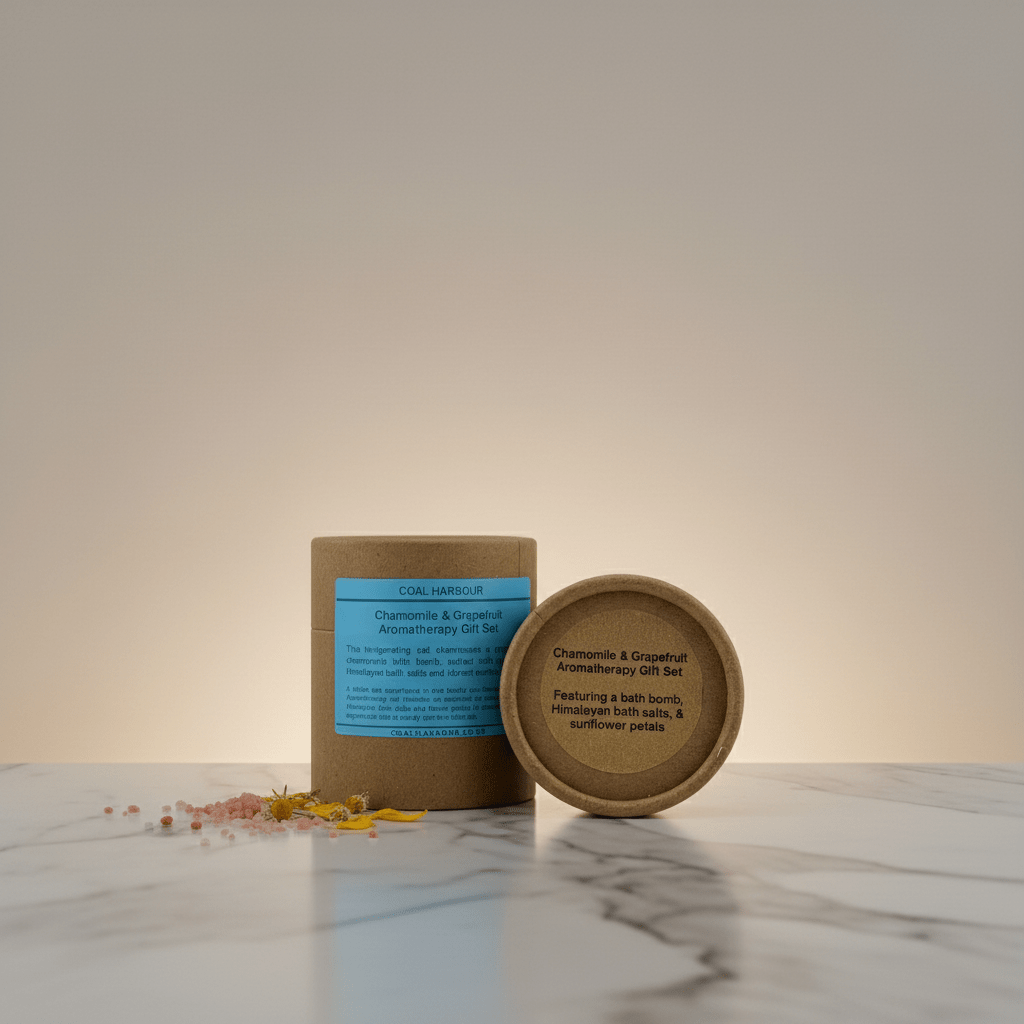 Chamomile and Grapefruit Bath Bomb Gift Set with Himalayan Salt