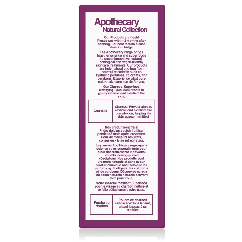 Charcoal Superfood Mattifying Face Mask 30ml