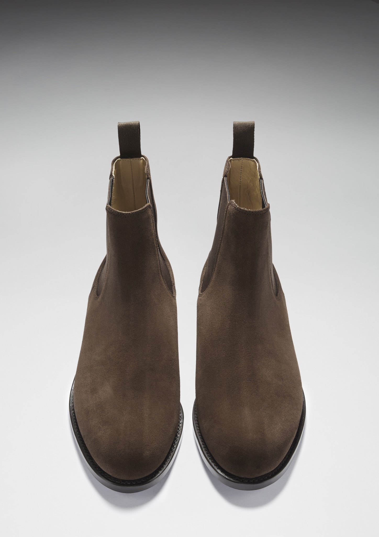 Brown Suede Chelsea Boots with Leather Sole