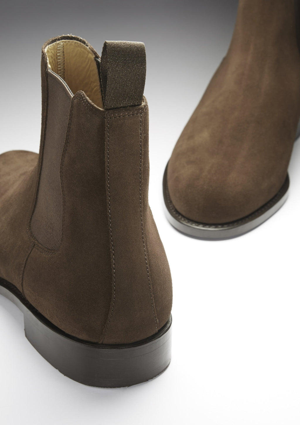 Brown Suede Chelsea Boots with Leather Sole