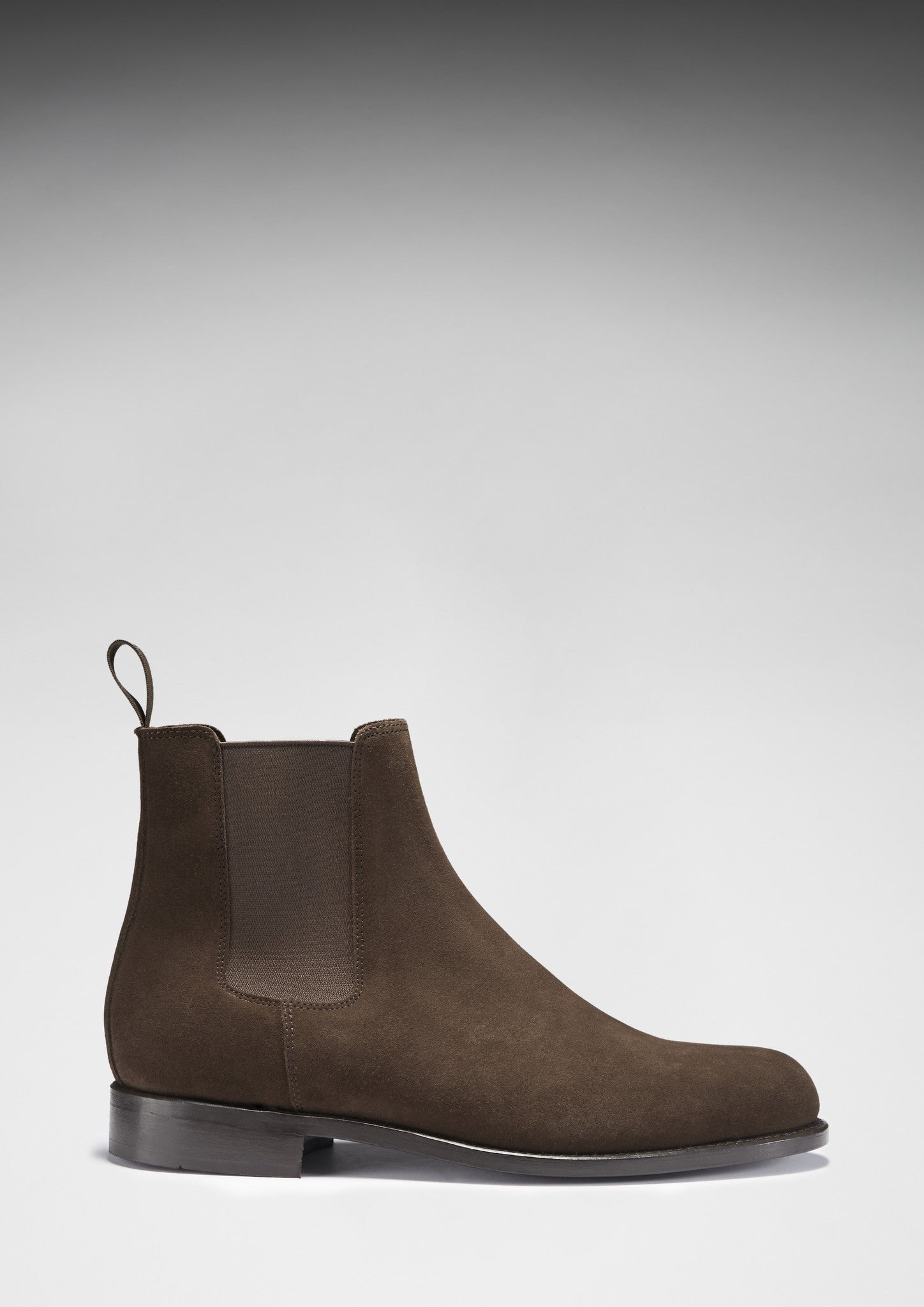 Brown Suede Chelsea Boots with Leather Sole