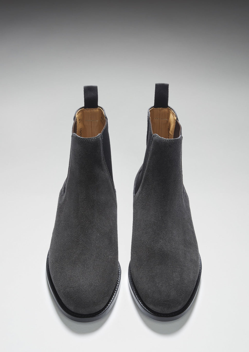 Grey Suede Chelsea Boots with Leather Sole