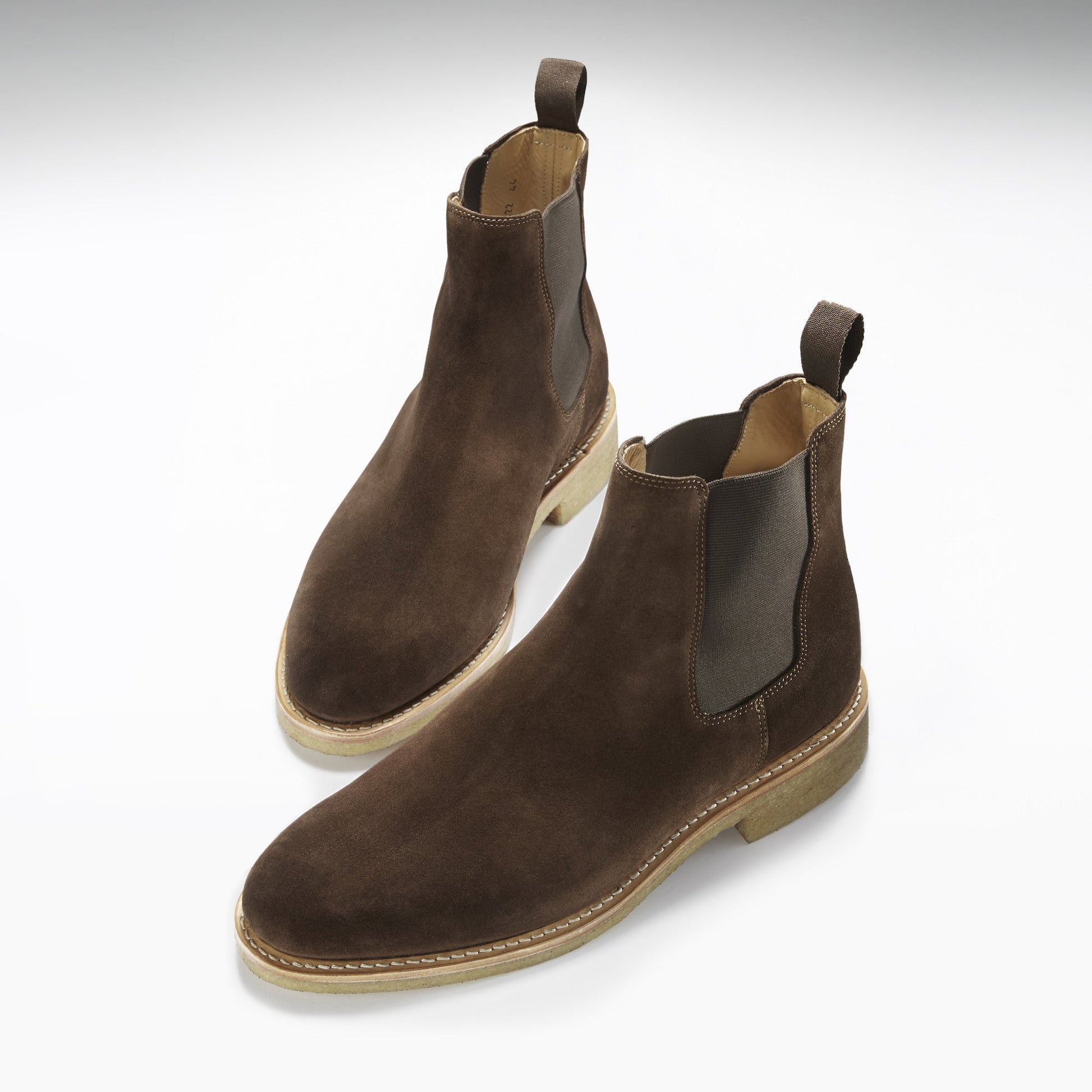 Brown Suede Chelsea Boots with Crepe Rubber Sole