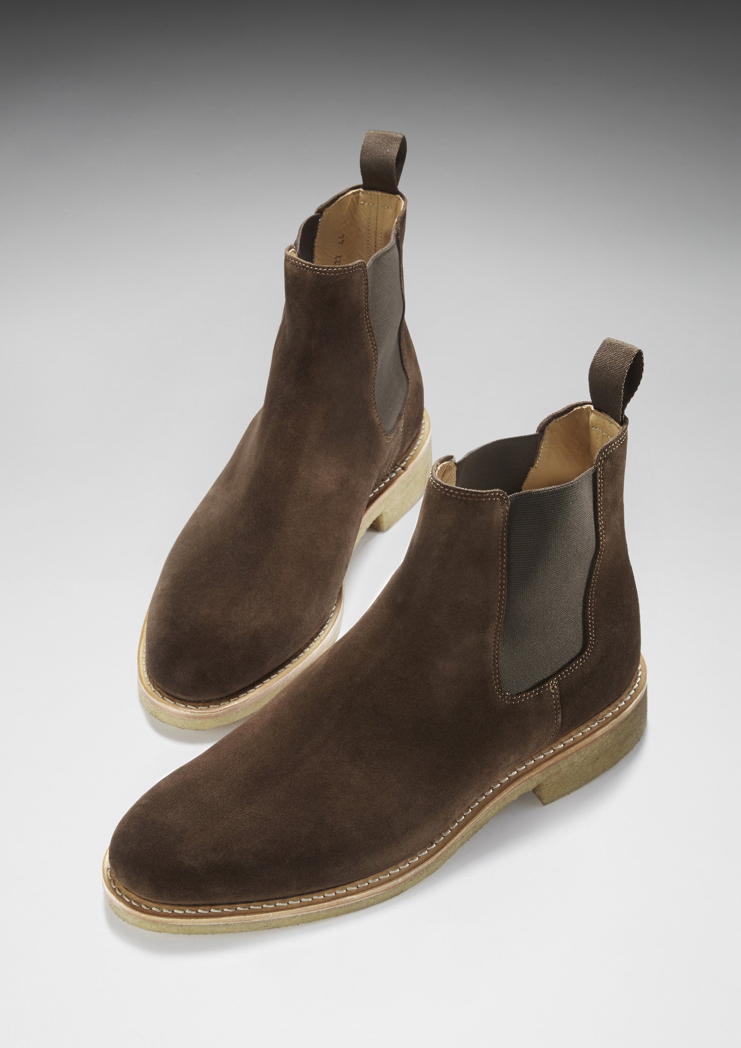 Brown Suede Chelsea Boots with Crepe Rubber Sole