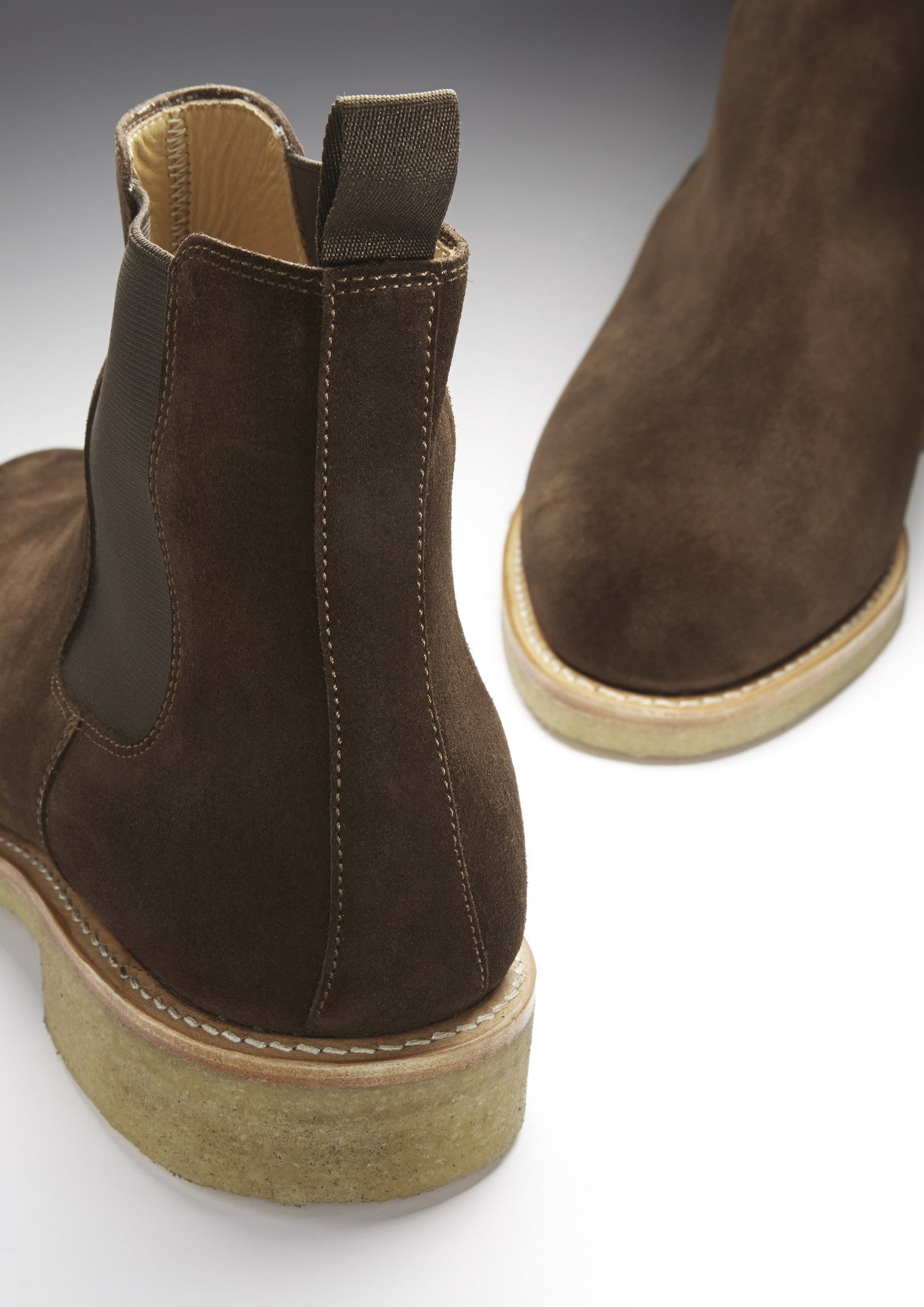 Brown Suede Chelsea Boots with Crepe Rubber Sole