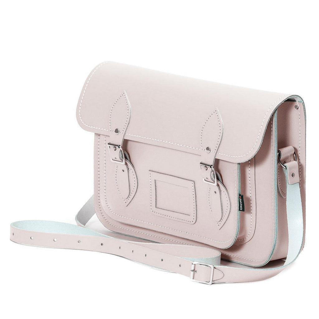 Handmade Leather Satchel in Cherry Blossom Pink