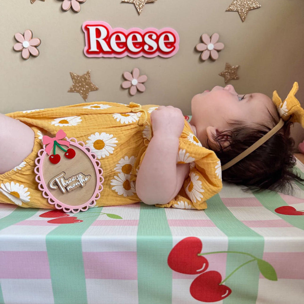 Anti-Roll Wedge Baby Changing Mat - Cherry