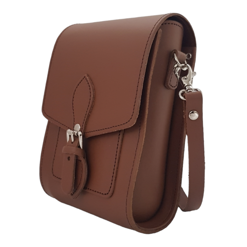 Handmade Leather Festival Phone Bag Chestnut