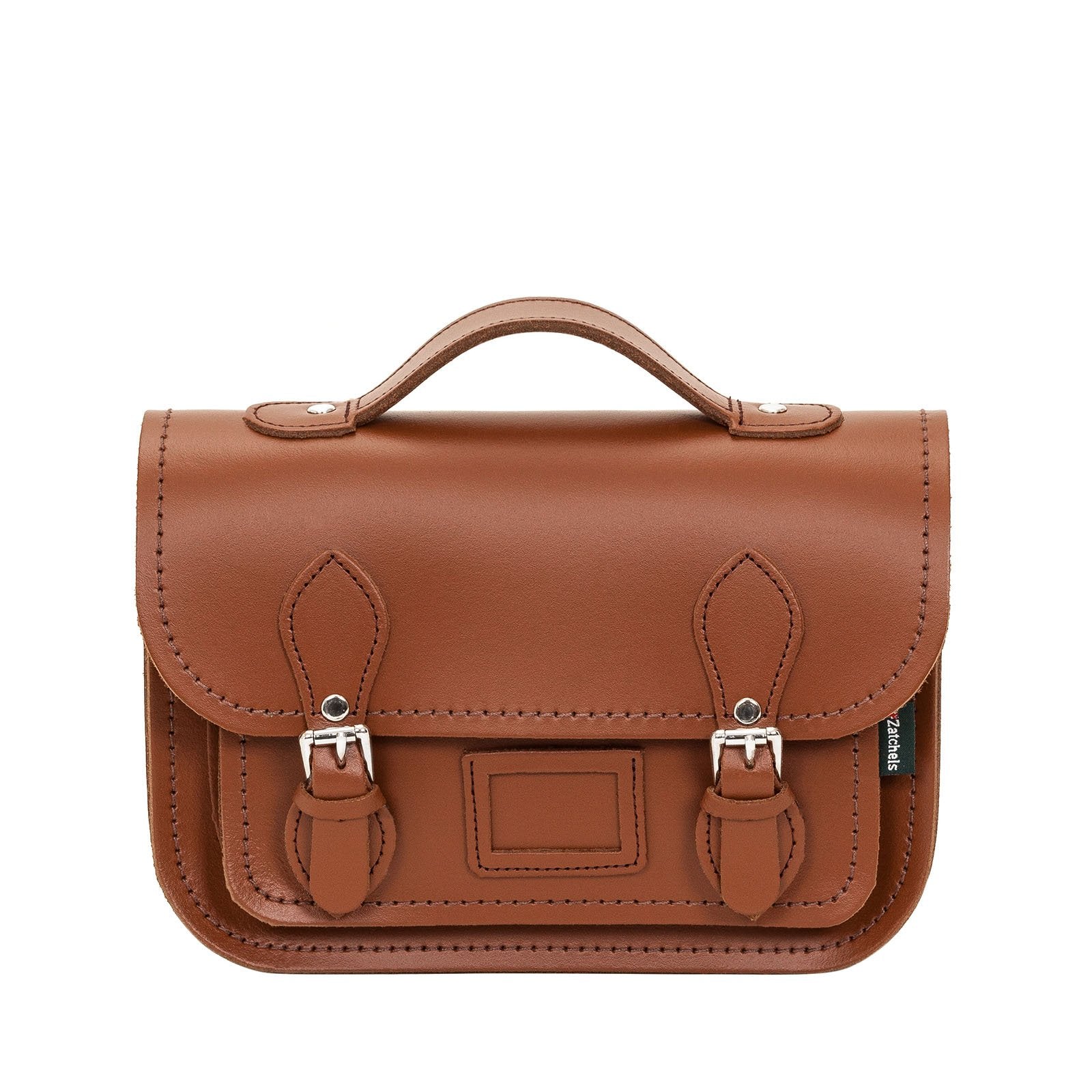 Leather Midi Satchel Chestnut
