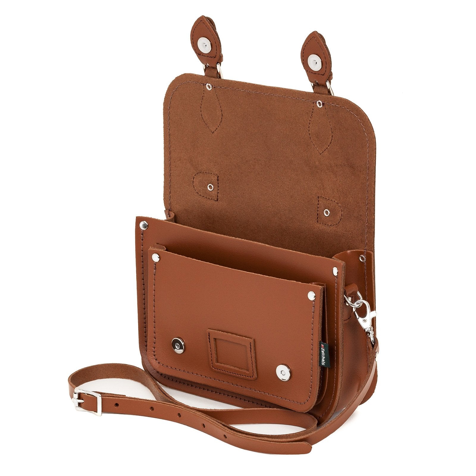 Leather Midi Satchel Chestnut