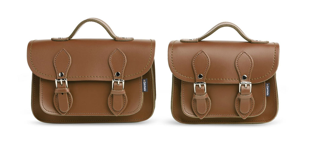 Handmade Leather Micro Satchel in Chestnut