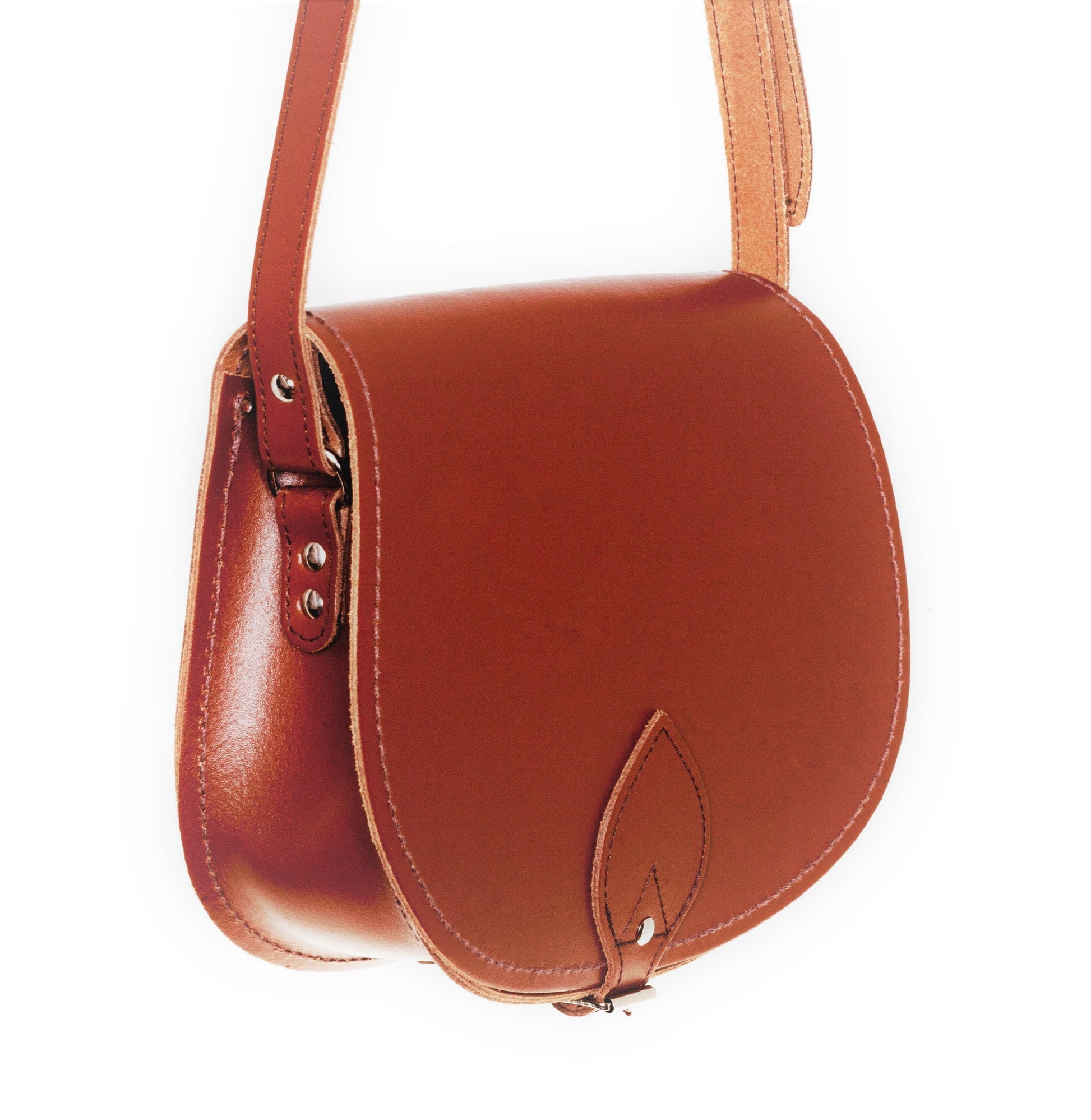 Handmade Leather Saddle Bag in Chestnut
