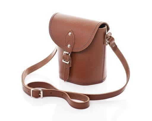 Handmade Leather Barrel Bag in Chestnut