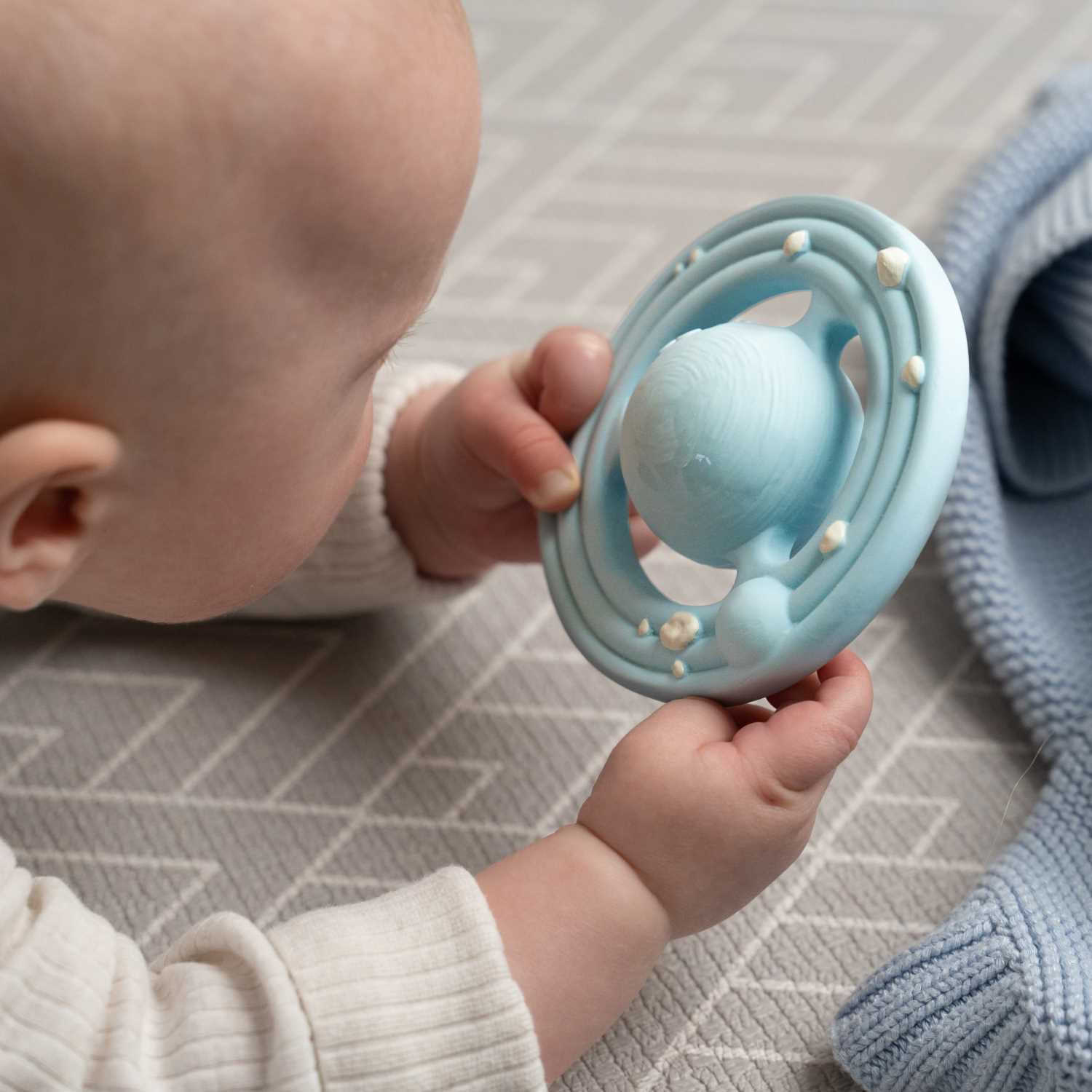 Natural Rubber Space Planet Teether and Bath Toy