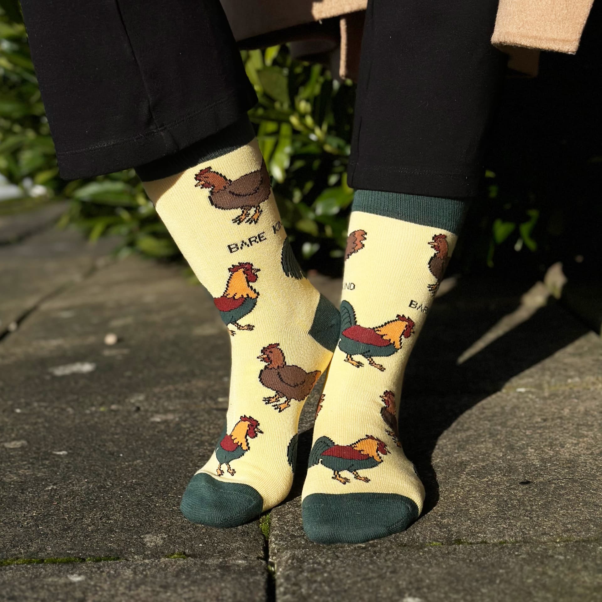 Save the Chickens Bamboo Socks in Yellow