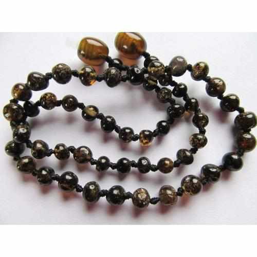 Child's Polished Green Baltic Amber Bead Necklace