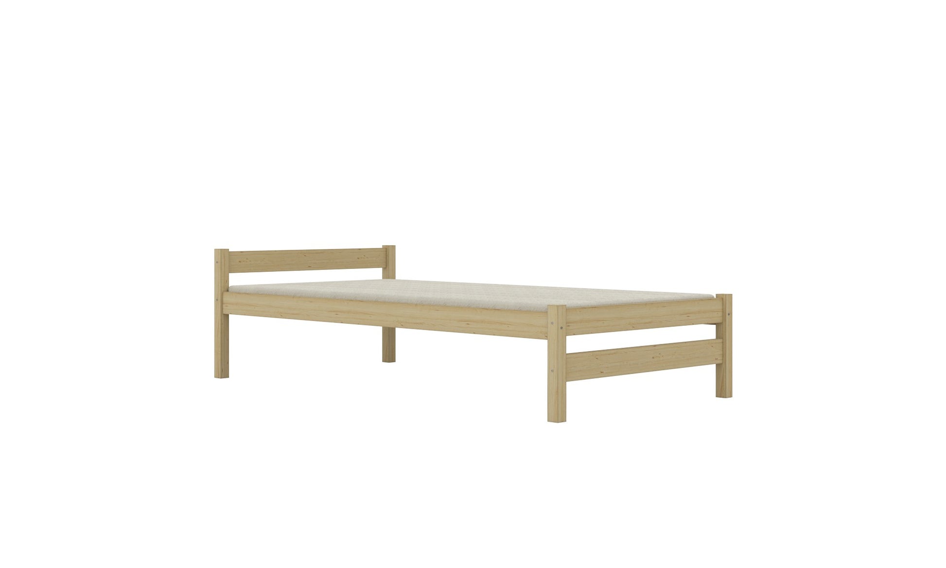 bold aleks natural pine wood kids bed in a bright, modern nursery setting