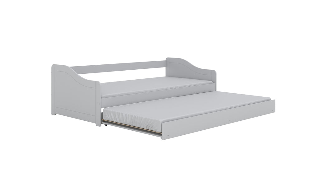 elegant white blanka children's bed with four spacious drawers and open shelving