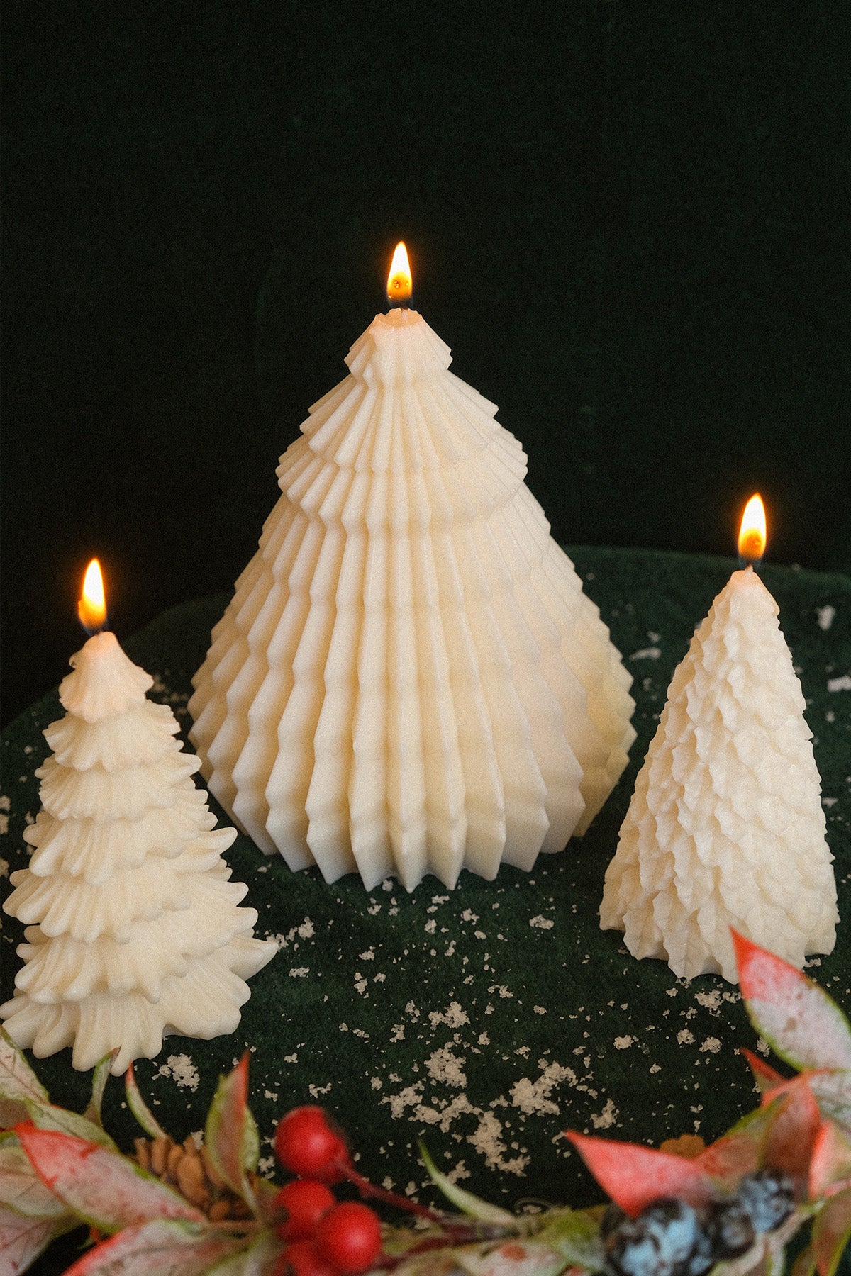 Christmas Tree Candles Trio