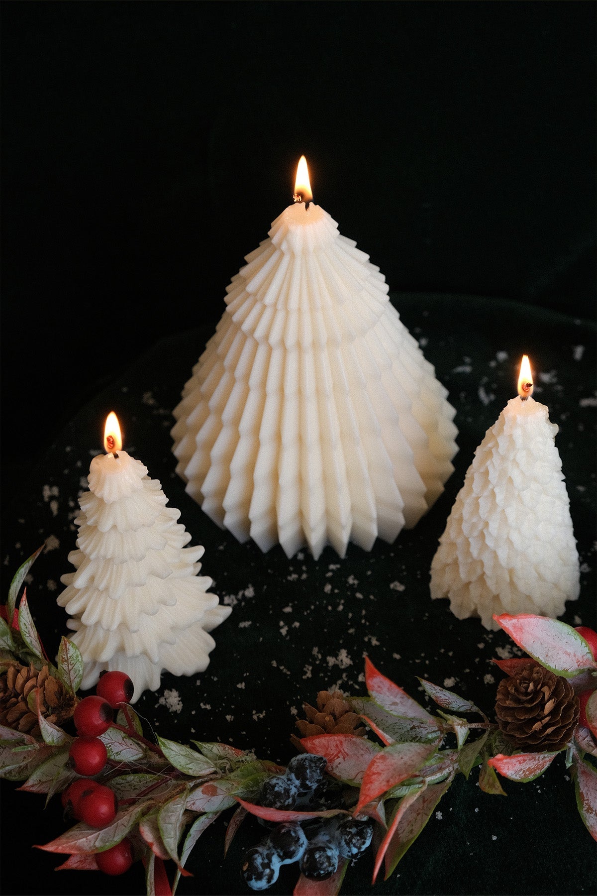 Christmas Tree Candles Trio